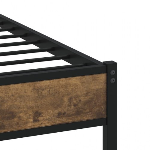Sengeramme uden madras 135 x 190 cm - røget egetræsfarve