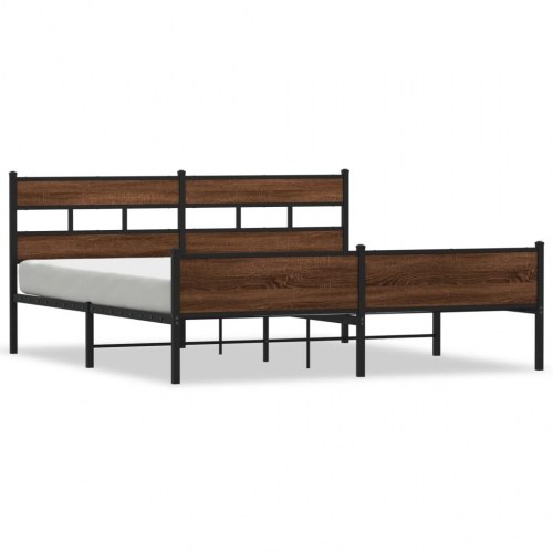 Sengeramme uden madras 193x203 cm - brun egetræsfarve