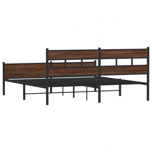 Sengeramme uden madras 193x203 cm - brun egetræsfarve