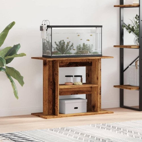 Akvariestativ i gammelt trælook 80×35×60 cm - konstrueret træ