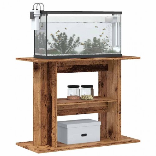 Akvariestativ i gammelt trælook 80×35×60 cm - konstrueret træ