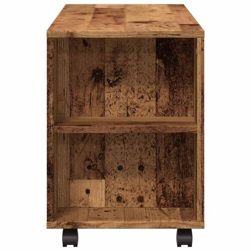 Tv-bord med hjul 102x34,5x43 cm konstrueret træ antikt træ