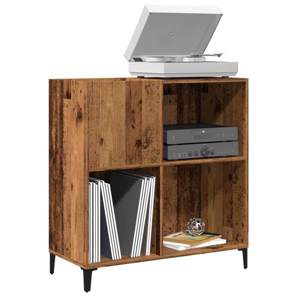 Vinylskab 84,5 × 38 × 89 cm i konstrueret træ - antikt trælook