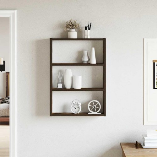 Væghylde 43×9×60 cm i konstrueret træ - røget egetræsfinish