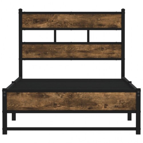 Sengeramme uden madras 90 x 200 cm i metal - røget egetræ