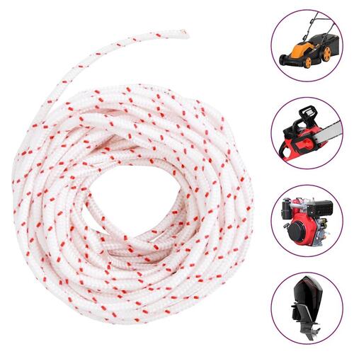 Startsnor Ø5 mm 10 m nylon hvid og rød