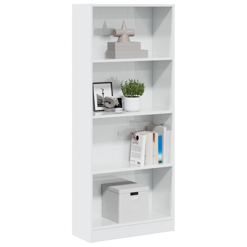 Skab 60X24X Konstrueret Træ Hvid Højglans - 60 cm / 143 cm