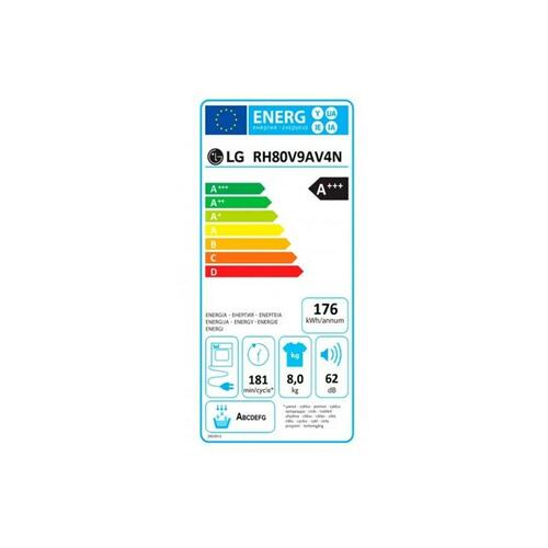 LG RH80V9AV4N varmepumpe-tørretumbler 8 kg, hvid