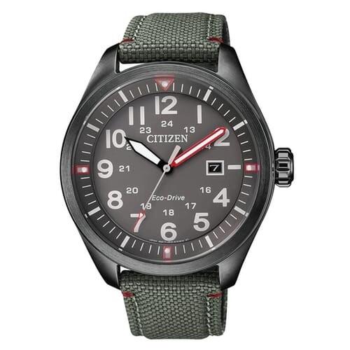 Citizen herreur Eco-Drive, grå urskive, grøn rem