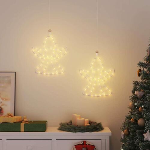 Julelys engel-silhuet 2 stk 50 LED'er varm hvid