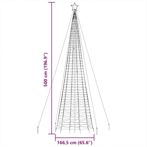 LED-juletræ med spyd 1534 LED'er 500 cm varmt hvidt lys