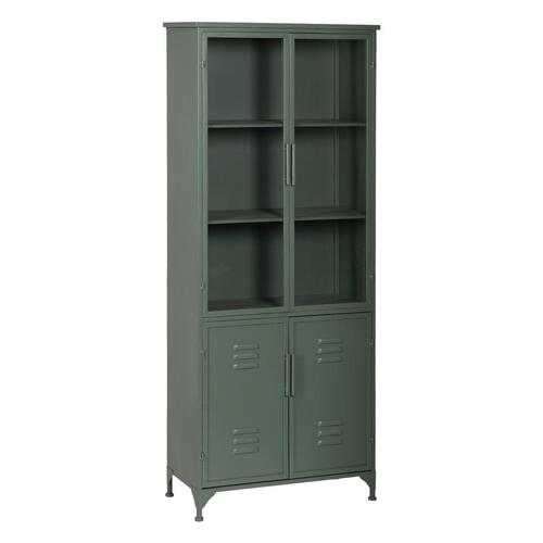 Vitrine med dobbelte glaslåger Mint Krystal Jern 72 x 35 x 178 cm