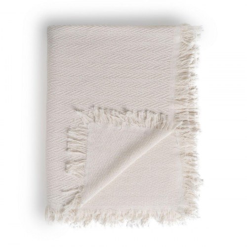 Sengetæppe (vattæppe) Flødefarvet