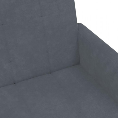 2-personers sovesofa med fodskammel i velour mørkegrå