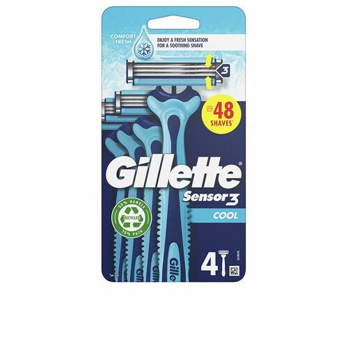 Máquinas de Barbear Descartáveis Gillette SENSOR 3 COOL (4 enheder)