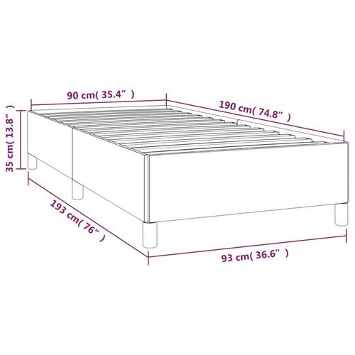 Sengeramme med madras 90x190 cm stof mørkegrå
