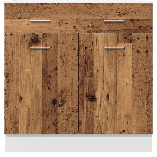 Skuffebundskab Lyon - gammelt trælook 80×46×81,5 cm, konstrueret træ