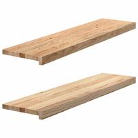 Vindueskarme 2 stk ubehandlet 100x25x2 cm massivt egetræ