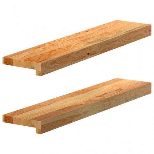 Vindueskarme 2 stk - lysebrun 70 × 15 × 2 cm i massivt egetræ