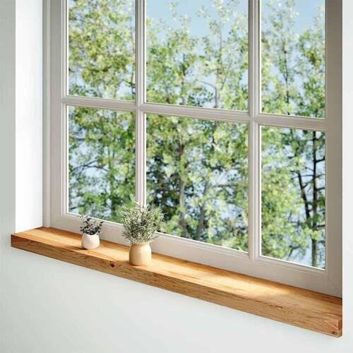 Vindueskarme 2 stk lysebrun 140x15x2 cm massivt egetræ