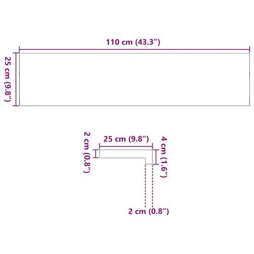 Vindueskarme 2 stk ubehandlet 110x25x2 cm massivt egetræ