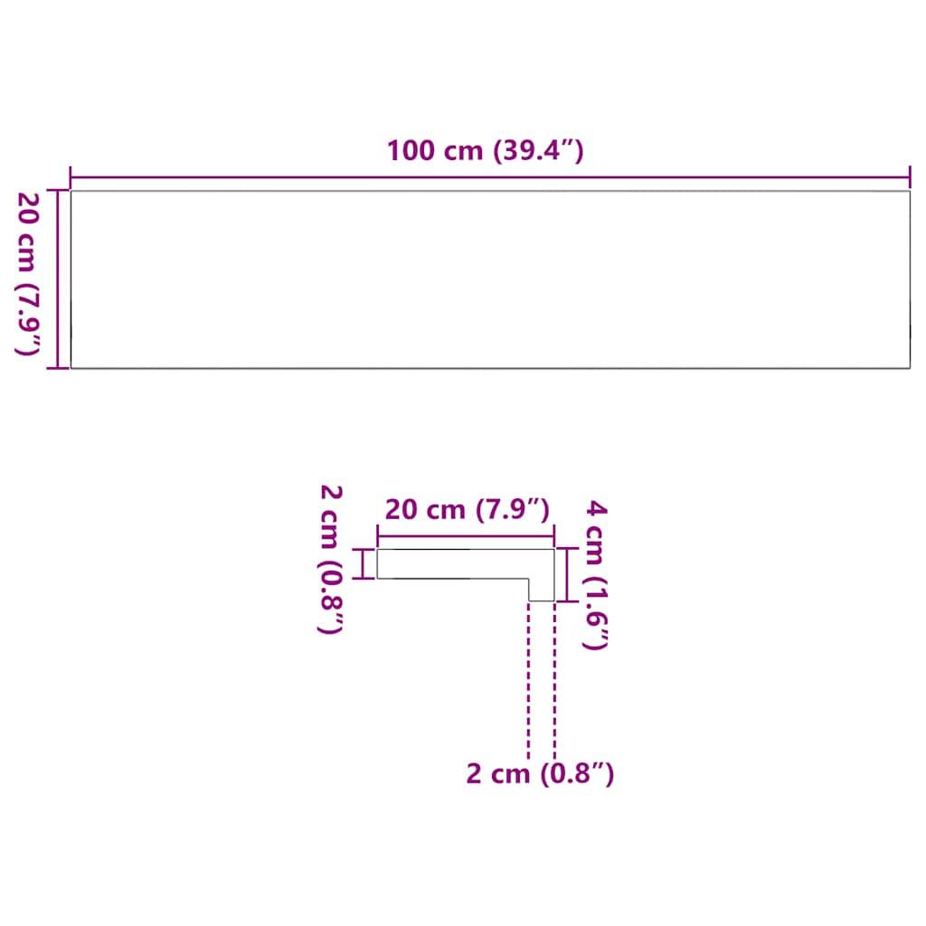 Vindueskarme 2 stk ubehandlet 100x20x2 cm massivt egetræ