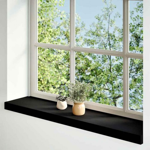 Vindueskarme 2 stk mørkebrun 100x20x2 cm massivt egetræ