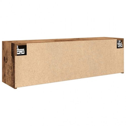 Væghængt badeværelsesskab 100×25×30 cm - konstrueret træ, antikt træ