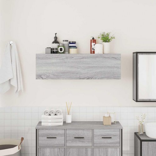 Væghængt badeværelsesskab 100×25×30 cm - grå sonoma-eg, konstrueret træ