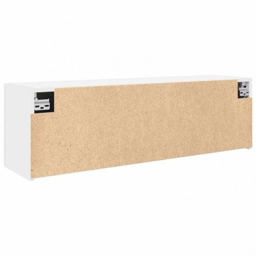 Væghængt badeværelsesskab 100×25×30 cm - konstrueret træ, hvid