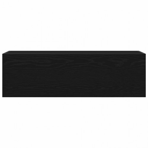 Væghængt badeværelsesskab 100×25×30 cm - sort konstrueret træ