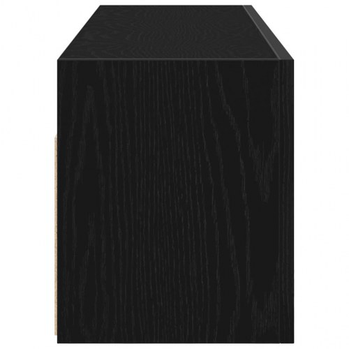 Væghængt badeværelsesskab 100×25×30 cm - sort konstrueret træ