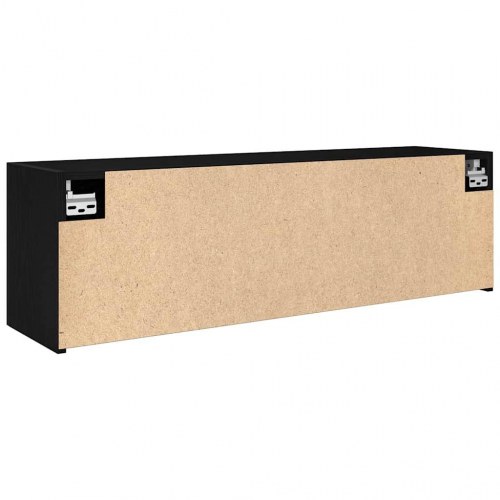 Væghængt badeværelsesskab 100×25×30 cm - sort konstrueret træ
