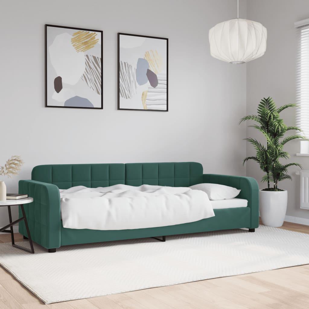 Daybed Velour Mørkegrøn - uden madras / 80 x 200 cm