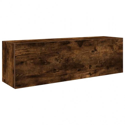 Væghængt badeværelsesskab 100×25×30 cm - konstrueret træ, røget eg