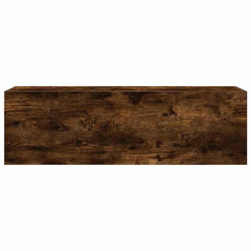 Væghængt badeværelsesskab 100×25×30 cm - konstrueret træ, røget eg