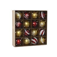 Julekugler Home ESPRIT Rød Gylden PVC 25 x 6 x 25 cm (16 Dele)