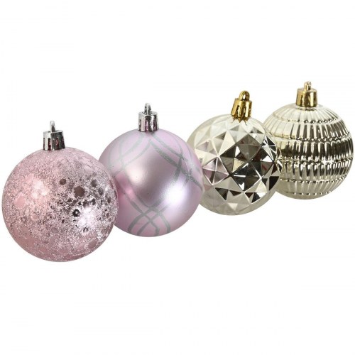 Julekugler - pink, 40 dele, PVC (25 × 6 × 25 cm)