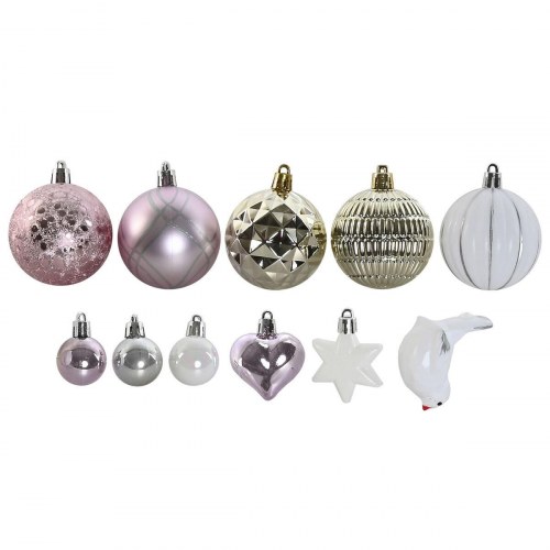 Julekugler - pink, 40 dele, PVC (25 × 6 × 25 cm)
