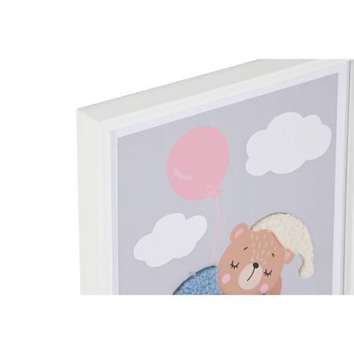 Børnebilleder med LED lys, 30 × 1,8 × 40 cm (4 stk.), gul/grå