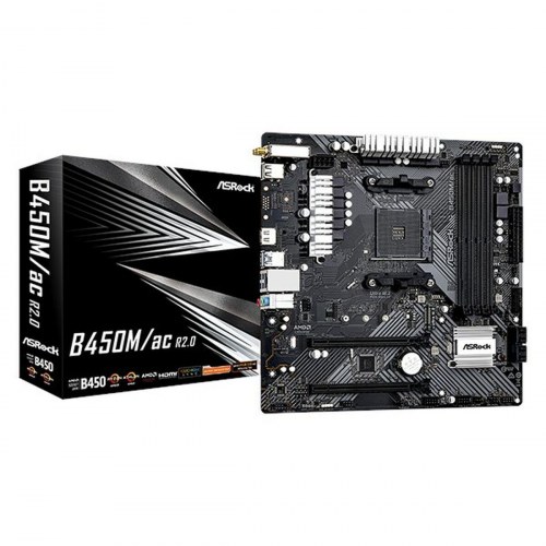 ASRock B450M/AC R2.0 bundkort - AMD B450, AM4, mATX