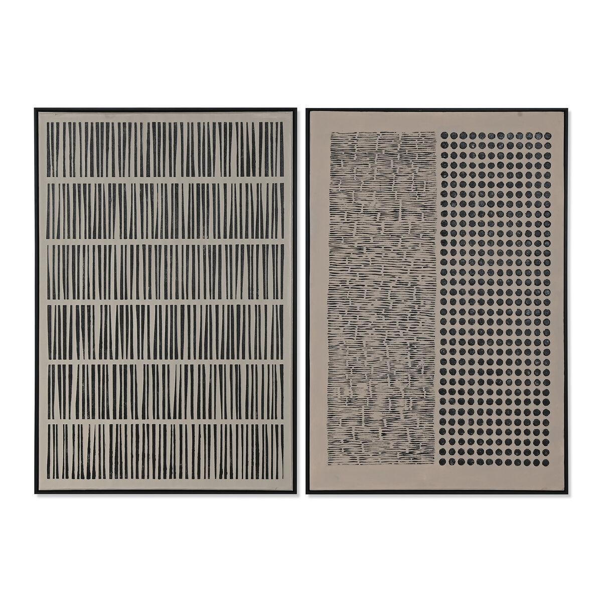 Maleri Home Esprit Brun Sort Moderne Urban 83 X 4 X 123 Cm 2 Enheder