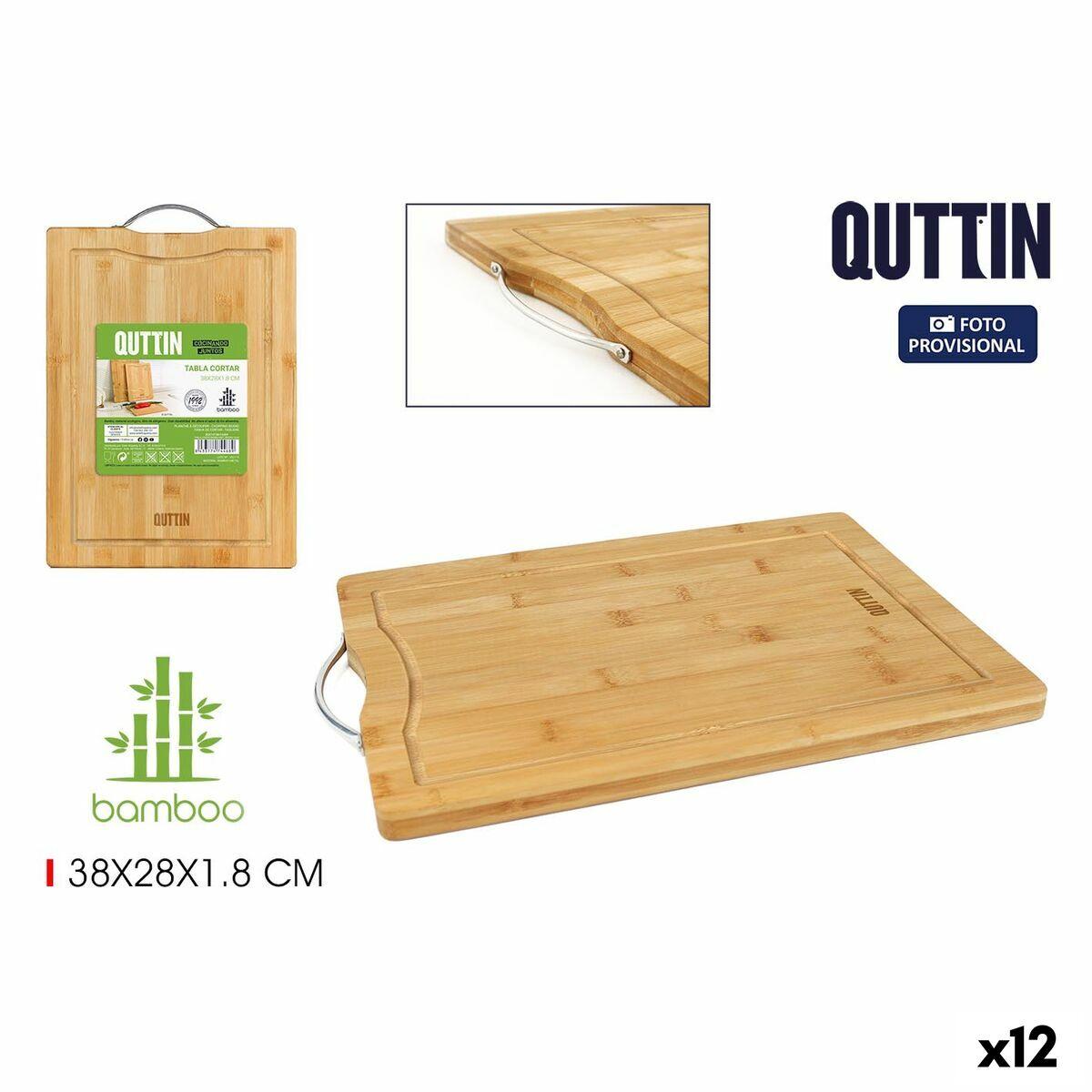Skærebræt Quttin Bambus 38 X 28 X 1 8 Cm 12 Enheder