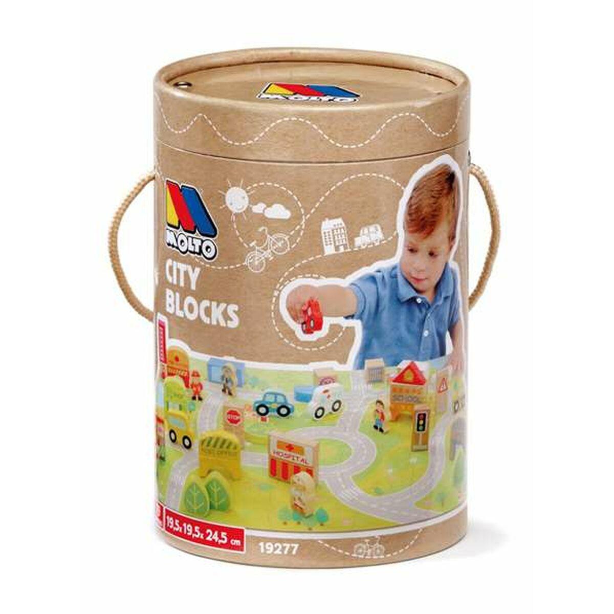 Moltó Aktivitetsklodser City - træ byggesæt, 79 dele