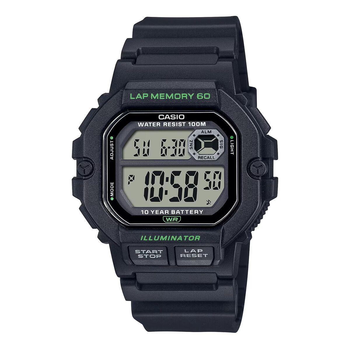 Casio ILLUMINATOR herreur - sort, Ø 44,5 mm