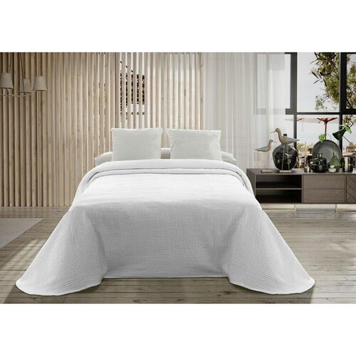 Sengetæppe 90 cm Hosteline PALMA - hvid bomuld 180×270 cm