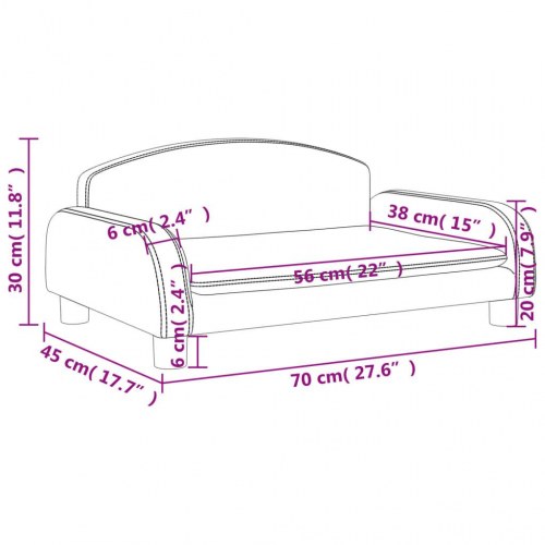 Sofa til børn 70×45×30 cm - stof, mørkegrå