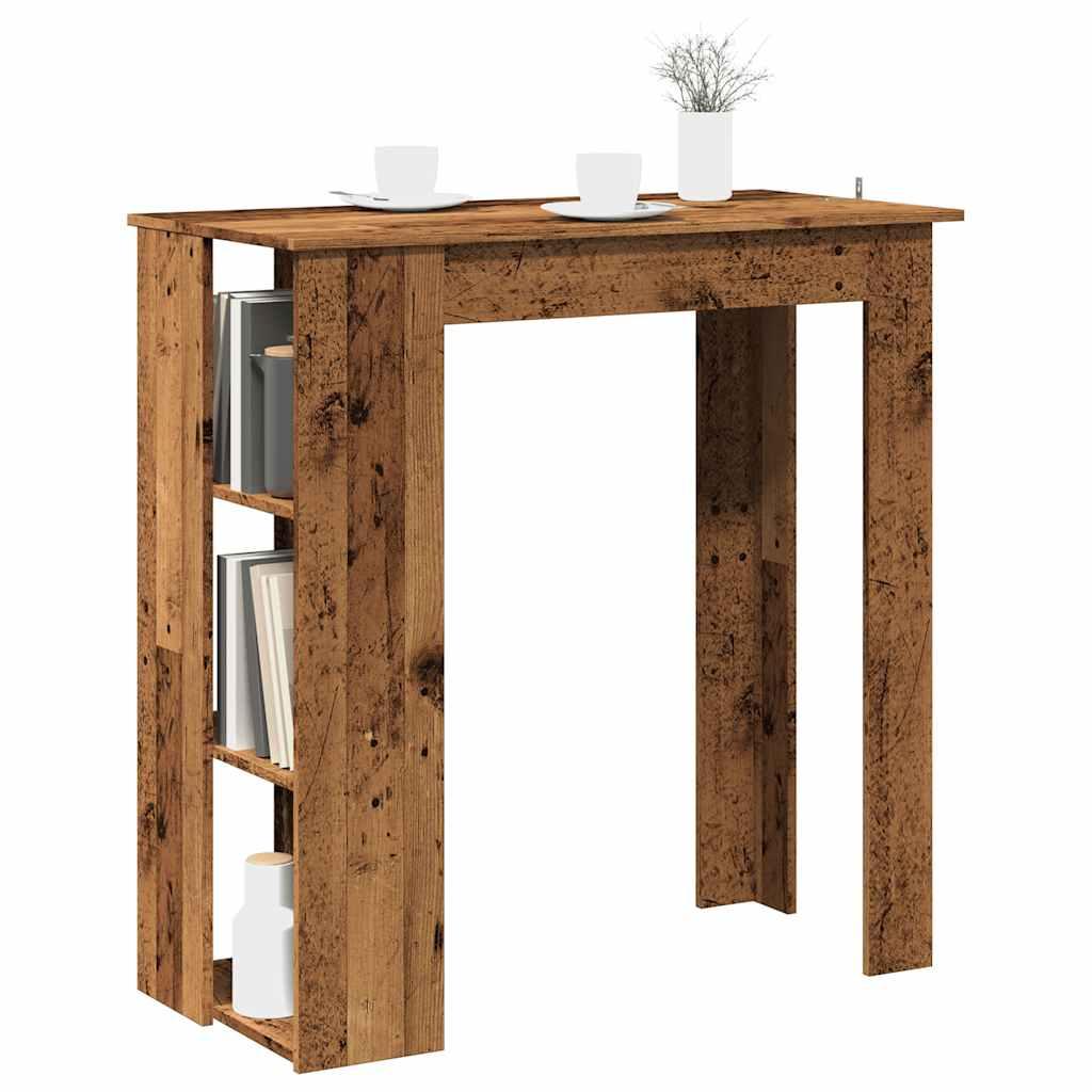 Barbord med hylde 102x50x103,5 cm konstrueret træ antikt træ