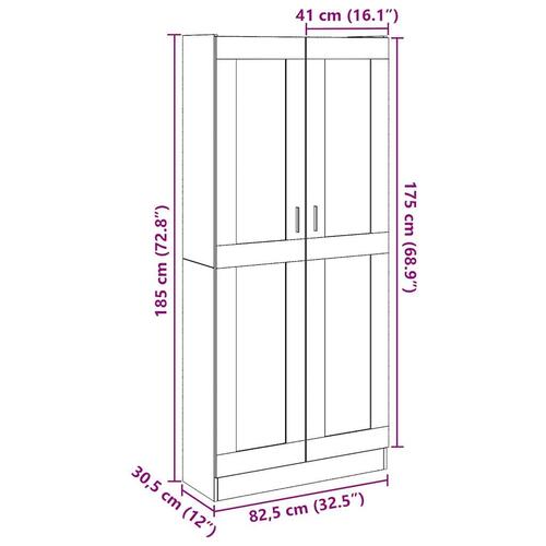 Skab 82,5x30,5x185 cm konstrueret træ kunsteg