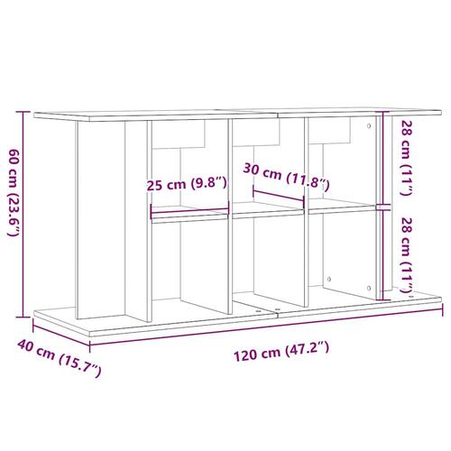 Akvariebord 120x40x60 cm konstrueret træ kunsteg